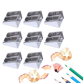 8Pcs Manual Pencil Sharpener,Magnesium Pencil Sharpener Survival,Handheld Metal Pencil Sharpener with 2 Holes
