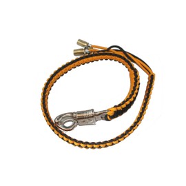 Biker Whip Get Back 36" Black and Gold Silver Punisher Skulls .45 Cal Casing