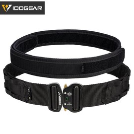 IDOGEAR Two-in-One 2" Tactica Belt Quick Release Metal Buckle Mens Belts 3414 - Color: Black, Size: S
