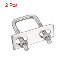 sourcing map Pack of 2 square U-bolts U-bolts U-bolts 1 inch (25 mm) inner width 304 stainless steel M6 with nuts frame straps