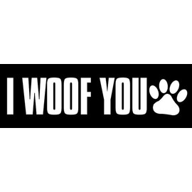 AV I Woof You Dog Paw Sticker, Cute Puppy Love Decals, Funny Animal Vinyl for Cars, Trucks, Laptops, Coolers and More
