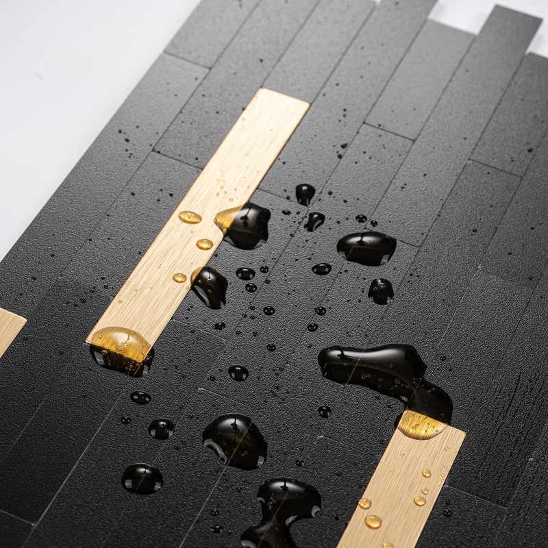 StyloVue 20 Sheets Peel and Stick Tile Backsplash, Black with