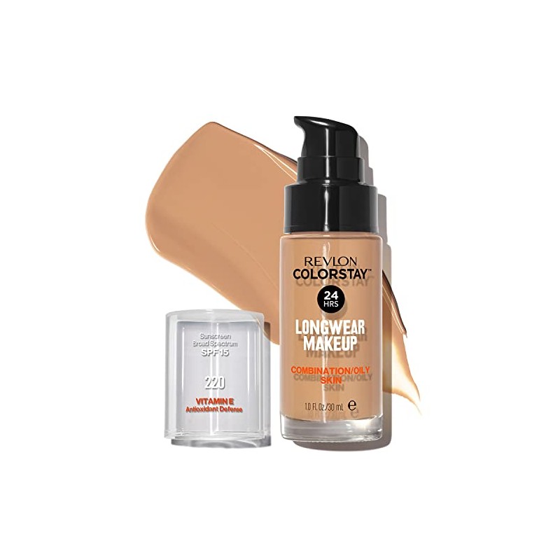 Revlon Base de Maquillaje ColorStay Make Up Cutis MixtoGraso, Natural
