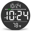 Digital Wall Clock with Large LED Display, Date, Temperature, Auto-Brightness