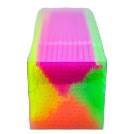 Vellenue 225-Pack Neon Colored Plastic Flexible Straws Disposable Bendy Drinking Straws 0.23" x 8.25" Colorful Party Straws