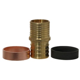 XFITTING 1 inch Pex x 1 inch PB (Polybutylene) Splicing Coupling with Ring, Repair Kit, Brass, Pex B, 10 Pieces