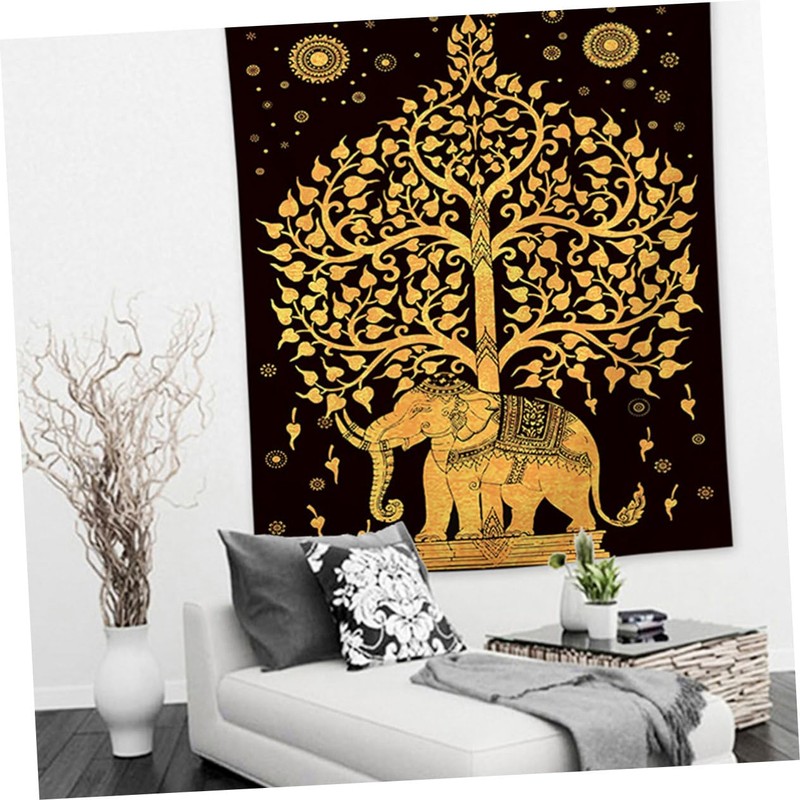 TEHAUX Elephant Tapestry Decoration Carpet Sofa Backdrop Elephant Pattern Tapestry