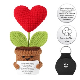 SRunDe Pocket Hug Heart Gifts, Lucky Charm Back to School, Pocket Hug Positive Potato, Creative Knitting Wool Heart Doll, Positive Gifts, Courage Gift for Colleagues, Friends