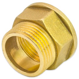Sleeve Nipple Reducer Female Thread x Male Thread Fitting Pipe Fitting Outlet Adapter Screw Fitting Thread Fitting Industrial Quality - Made in Italy (Brass, 1 Inch Male x 1 1/4 Inch Female Thread)