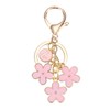 [PATIKIL] Alphabet Keychain Pink Flower Initial Letter S Key Ring