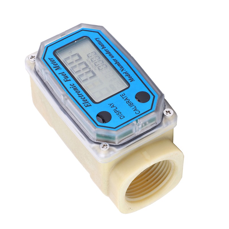 Mini Digital Turbine Flowmeter Diesel Fuel Flow Meter 10‑90L/min 1"