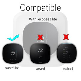 Wall Plate Bracket Cover for Ecobee3 lite Smart Wi-Fi Thermostat (White), Bigger and Thicker