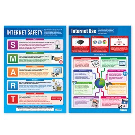 Daydream Education The Internet Posters - Set of 4 - Gloss Paper - LARGE FORMAT 33" x 23.5" - Technology and Computing Middle & High School Classroom Decoration- Banner Charts