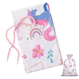 Loveinside Jumbo Large Plastic Gift Bag, Unicorn and Rinbow Design Plastic Bag with Tag and Tie for Girl's Birthday, Baby Shower and Party - 56" x 36", 1 Pcs - Pink Unicorn