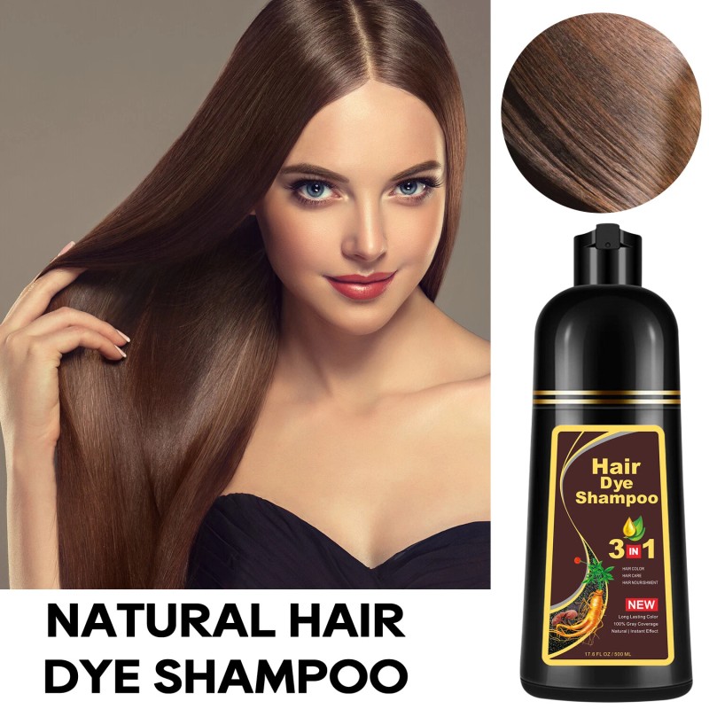 DONWELL 3-in-1 Herbal Hair Dye Shampoo-100% Grey Coverage Instant Color