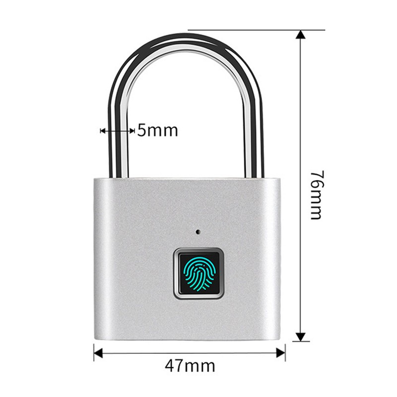 Fingerprint Padlock with USB Charging Ultra-Light Intelligent Safety Electronic Lock