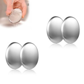 AMONENZ Stainless Steel Soap, Pack of 4 Stainless Steel Against Odour Soap, Soap Against Odours, for Eliminating Odours on Hands, Skin and Kitchen Utensils