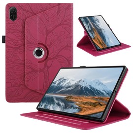 TEDTIKJT Case for Honor Pad V9 11.5" 2024 Flip Cover PU Leather 360 Degree Rotating with Stand Protective Cover for Honor Pad V9 Tablet Case,Red Tree