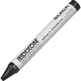 Dixon Round American Marking Crayons, Black, Pack of 12 (05005)