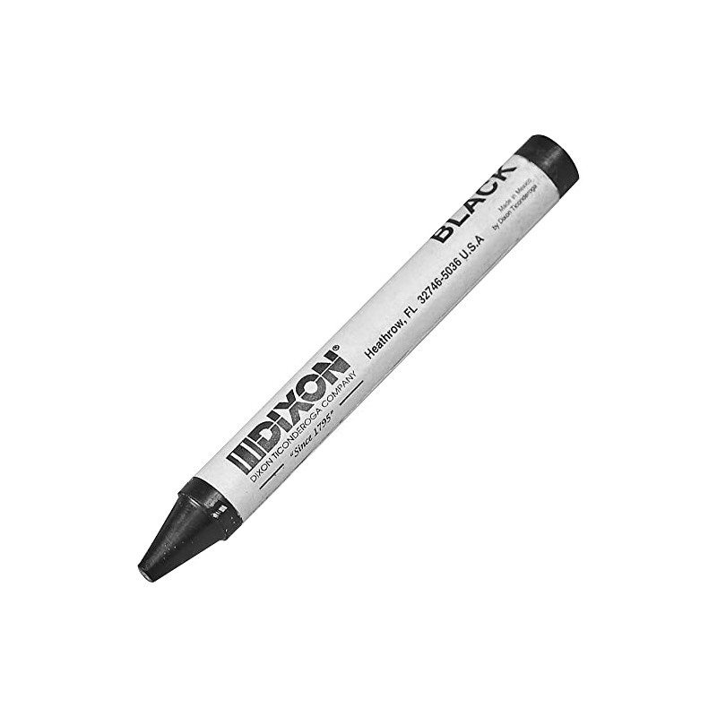 Dixon Round American Marking Crayons, Black, Pack of 12 (05005)