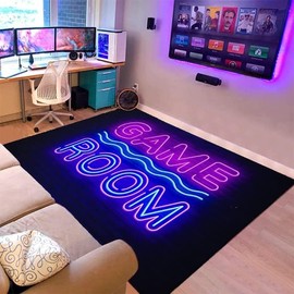 Teens Anime Large Area Rugs 3D Gamer Carpet Decor Game Printed Living Room Mat Bedroom Controller Player Boys Gifts Home Non-Slip Crystal Floor Polyester Mat 24x36inch