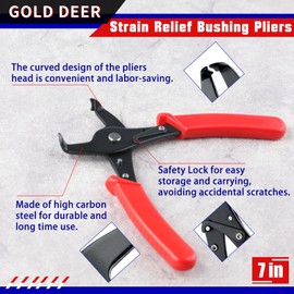 GOLD DEER Strain Relief Bushing Pliers Strain Relief Bushing Wire Grommet Strain Relief Crimper Bushing Tools Strain Relief Professional Tools for Installing Suitable for The Electrical Industry