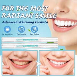Teeth Whitening Pen, Tooth Whitener Pen Kit, Fast & Gentle Smile Brightening, Professional Teeth Whitening Gel, Sensitive Teeth Friendly, Enamel-Safe, Coffee & Tea Stain Removal (2 Pack)