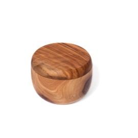 Lipper International 6226 Olive Wood Salt and Spice Box with Swivel Cover, 3.625" Diameter x 2.5" High