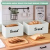 Metal Bread Box Set of 2 with Bamboo Lid, Modern