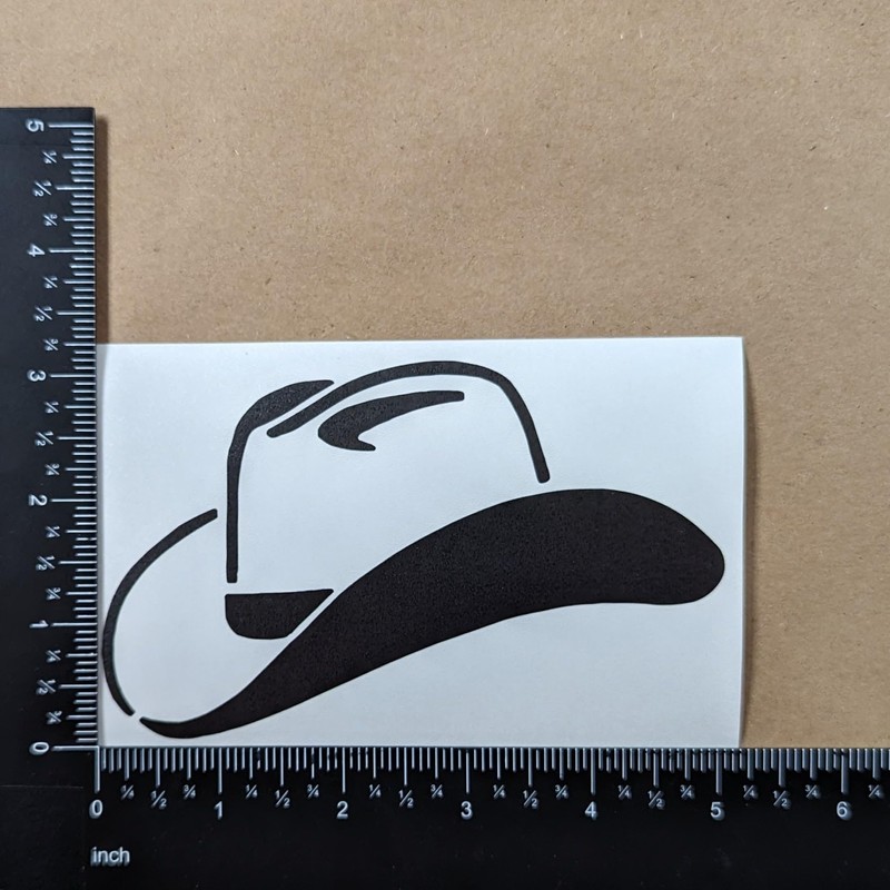 Cowboy Decal 4 Pack: Bucking Bronco Silhouette, Cowboy Hat, Hat