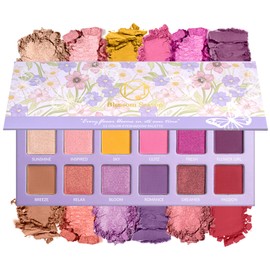MAKI YIKA 12 Color Purple Pink Burgundy Eyeshadow Palette, Nude Yellow Matte Shimmer Eye Shadow, High Pigmented, Long Lasting Pressed Powder Smokey Eye Makeup