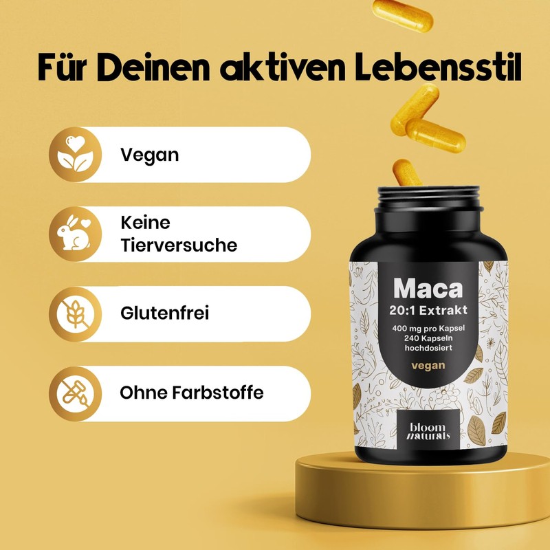 Maca Capsules High Dose - 240 Capsules - Maca 20:1