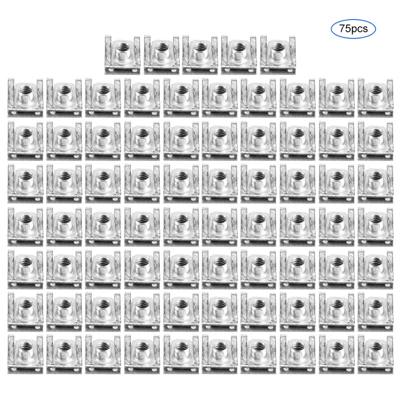75pcs Fairing Bodywork Panel U Clips Clamp M6 U Nut