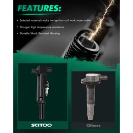 SCITOO ignition coil ignition coils 8+Spark Plugs 16 for Dodge Dakota Durango for Ram C1649 UF601 52-2061 IC691 E1101 5149049AB48937 C755 48937