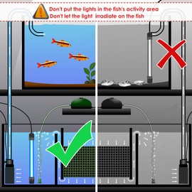 Qualirey 11W Aquarium UV Light for Fish Tank, UVC Light Fish Tank for Aquarium Algae Control, Submersible Waterproof UV Lamp with Timer and Hood for Pond Sump Swimming Pool