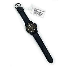 Casio Casio Watch Men Analog Black Leather Band Subdial Day, Date 24hr Water Resistant