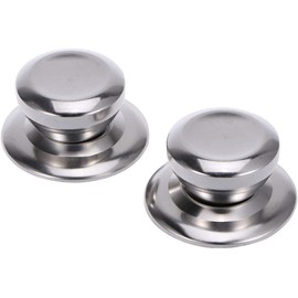 LATRAT Stainless steel pot lid handles, 2 pieces, universal pot lid, stainless steel replacement cookware, pot lid handle, lid knob, as replacement part on pan pot lid