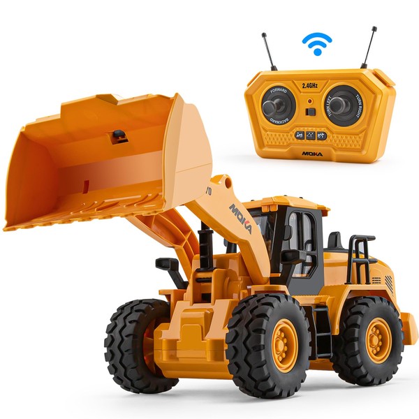 7 Channel RC Bulldozer Toys for Kids, Remote Control Construction