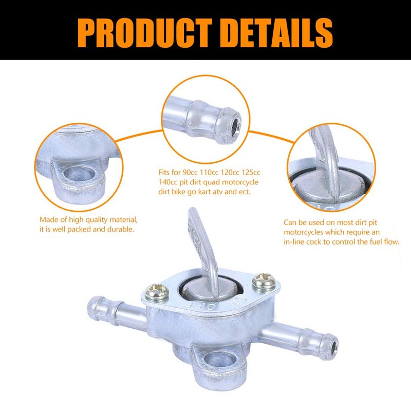 Aluminium Inline Fuel Tap Valve, 2.17in Length for Motorcycle ATV