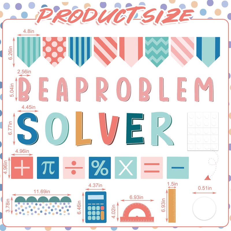 Janlaugh 48 Pcs Math Bulletin Board Decorations Sets be a