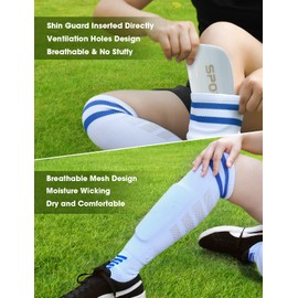 Shin Guards Soccer Youth, Soccer Socks Kids Boys Girls Football Calf Shin Pads, Knee High Sport Long Sock, Ages for 3-20+ Years Old (White : 3 Pairs Socks + 1 Pair Shin Guard, XS)