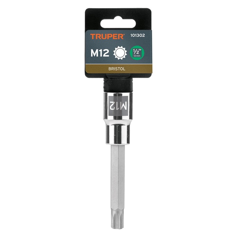 Truper D-1212-BL Dado Punta Larga Bristol M12, Cuadro 1/2"