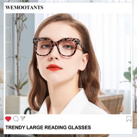 WEMOOTANTS Large Reading Glasses for Women 2.0 Vintage Tortoise Readers Trendy Designer 100 125 1.50 175 200 225 250 275 3.00 350 400