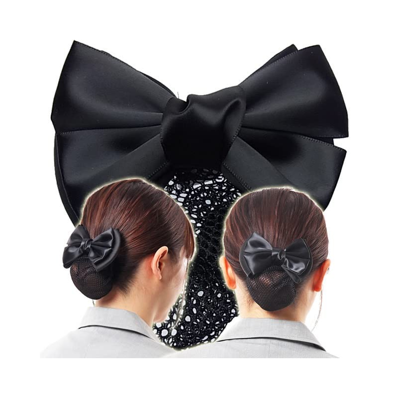 Ribbon Barrette (Chignon with Net) Simple Black