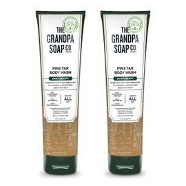 The Grandpa Soap Company Pine Tar Body Wash - Dermatologist Recommended to Cleanse & Moisturize Irritated Skin, Deodorizing Power, With Pine Tar & Tea Tree Oil, 9.5 Fl Oz 2 Pack