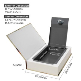 Real Paper Diversion Book Safe Storage Box, Dictionary Secret Safe with Code Lock/Key, flip Book Hidden Safe (M Key, Alice)