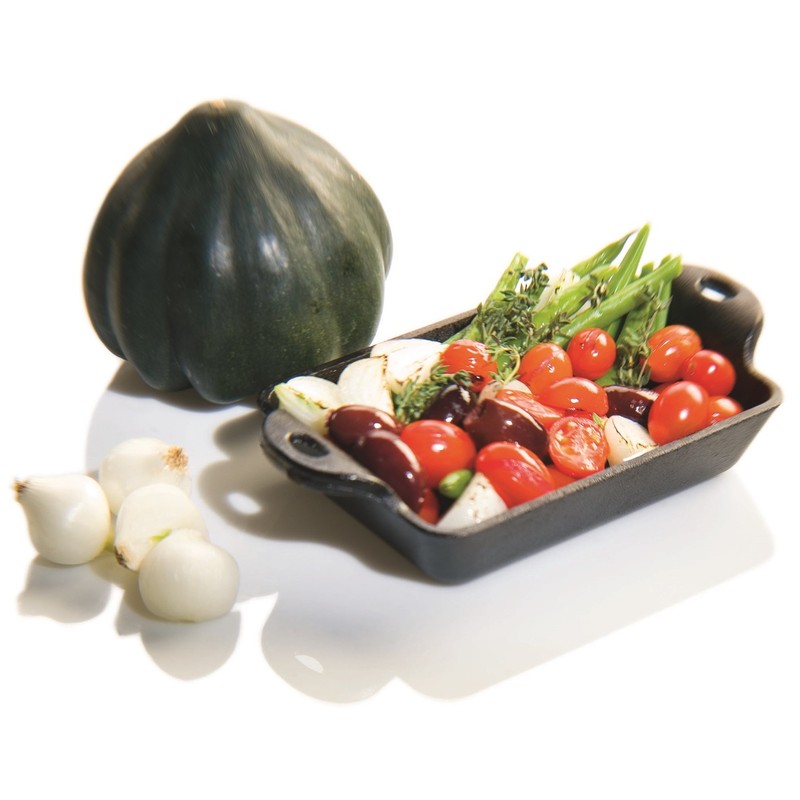 Lodge Heat Enhanced and Seasoned Cast Iron Rectangular Mini Server,