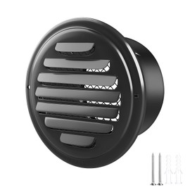 4inch 304 Stainless Steel Air Vents Cover, piiyoosnn Louvered Grille Cover Vent Flat Ducting Air Vent Wall Inlet with Built-in a Fly Screen Mesh for HVAC Ventilation