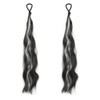 Highlight Gray Colored Wavy Hair Extension With Elastic Tie DIY