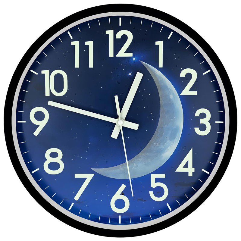JoFomp LED Light Up Wall Clocks Glow in Dark, 12